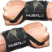 Vista 10 de Hustle Athletics Wrist Wraps for Weightlifting - 18" & 12" Premium Wrist Support Weight Lifting Wraps to Lift Heavier & Train Harder - Heavy Duty