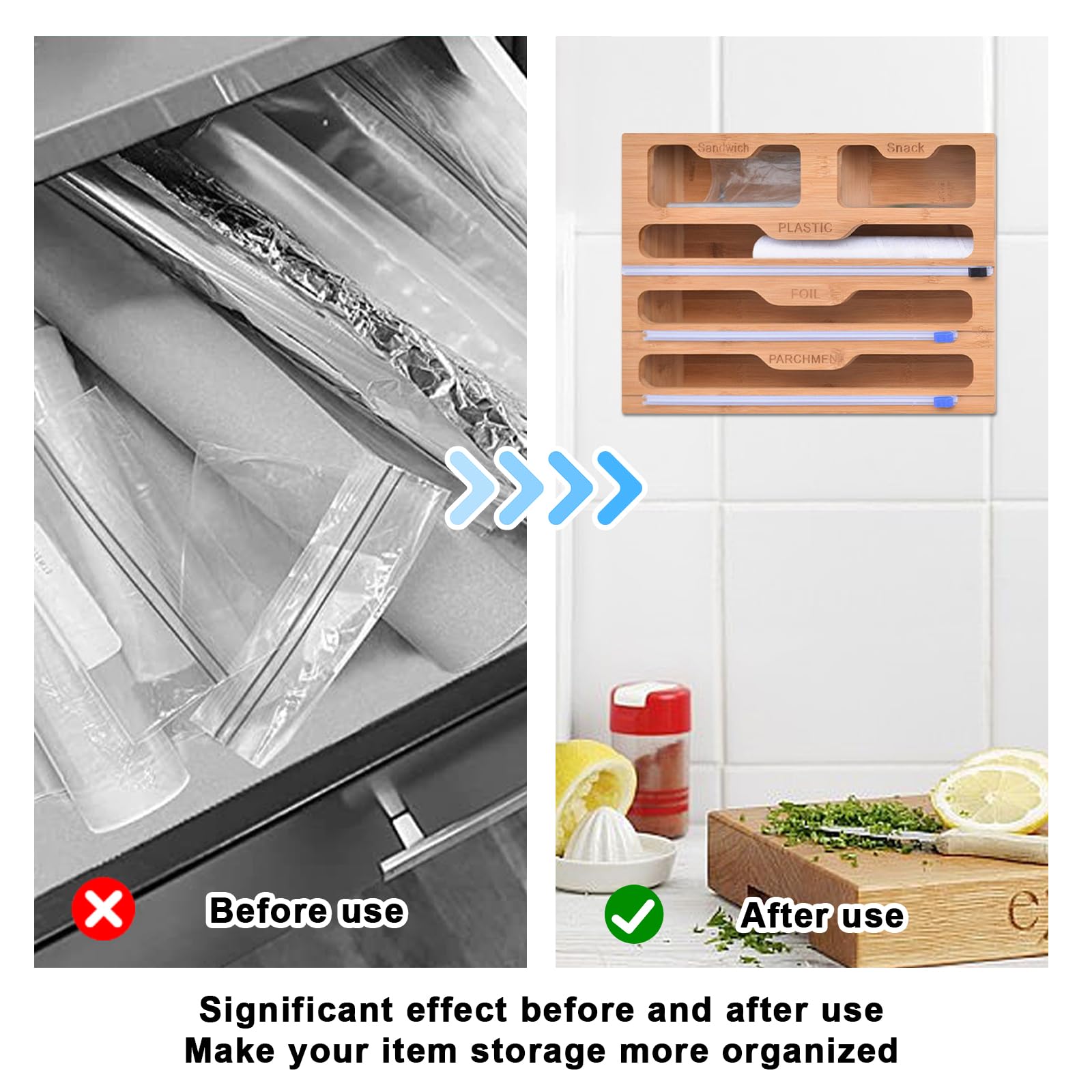 Vegena Taglierina 5 in 1 con taglierino, dispenser di pellicola con taglierino, cassetto di pellicola, pellicola trasparente, dispenser di pellicola trasparente e taglierina per cassetto, tagliafogli