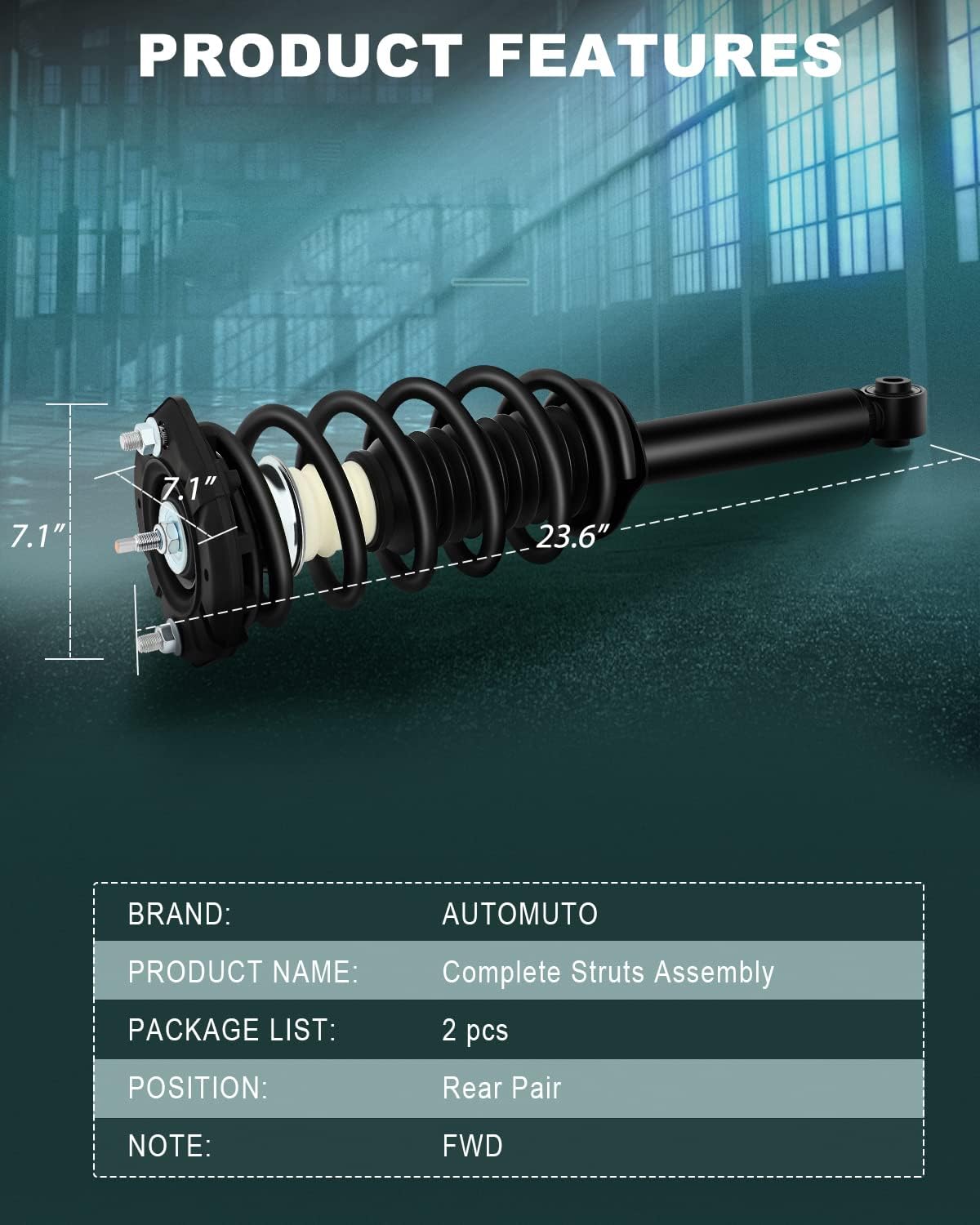 AUTOMUTO Strut Spring Assembly Rear Pair Fit for 2000-2001 for Infiniti I30,2002-2004 for Infiniti I35,2000-2003 Maxima