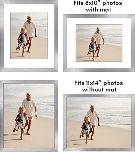 Vista 112 de Americanflat Portarretratos de 8 x 12 pulgadas con plexiglás pulido, juego de 2 portarretratos de 6 x 8 pulgadas con paspartú o para fotos de 8 x 12
