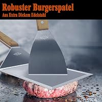 Spatulă de grătar STEVEN-BULL din oțel inoxidabil, cu lamă, pentru smash burger și plită, ustensilă de bucătărie pentru grătar 2