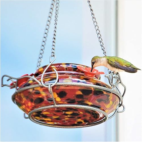 Miniatura 6 de Natures Way Bird Products GHF5 - Comedero de colibríes soplado a mano capacidad de 16 onzas fundido