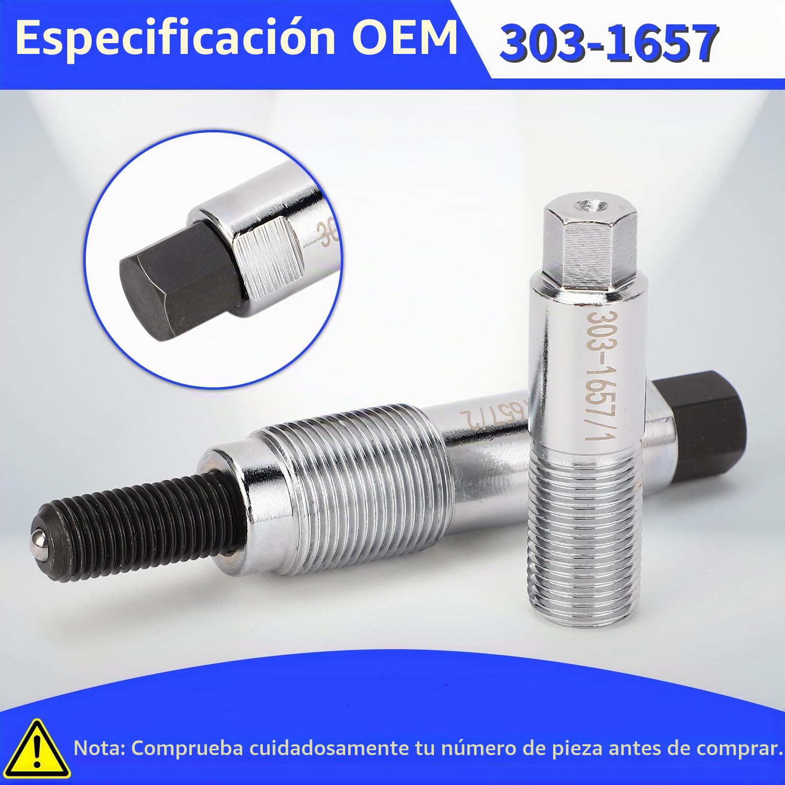 Herramienta de extracción de polea del cigüeñal para motor F ord 2.0L EcoBlue D iese l compatible con Transit Custom Transit FWD RWD 2018-2024, incluye ejes 303-1657/1 y 303-1657