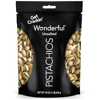 Wonderful Pistachios In-Shell Unsalted Nuts, 16 Ounce Resealable Bag, Protein Snacks, Gluten Free, Healthy Snacks for Adults