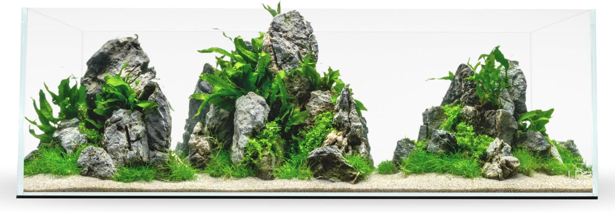 UNS Ultra Clear Rimless Tank - 3.4GAL | 13L - 17.71x6.69x6.69 | 45x17x17 CM, 5mm Glass Thickness, Leveling Mat Included - Low Iron, High Clarity Fish Tank w/ 45° Mitered Edge - [45L]