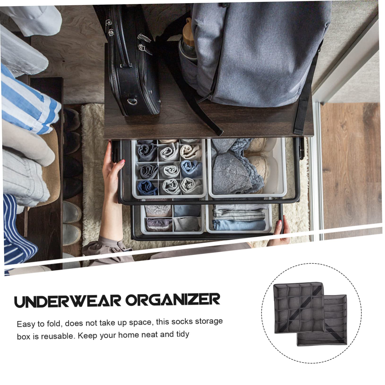 MAGICLULU Scatola Organizer per Biancheria Intima e Calze 2 Pezzi