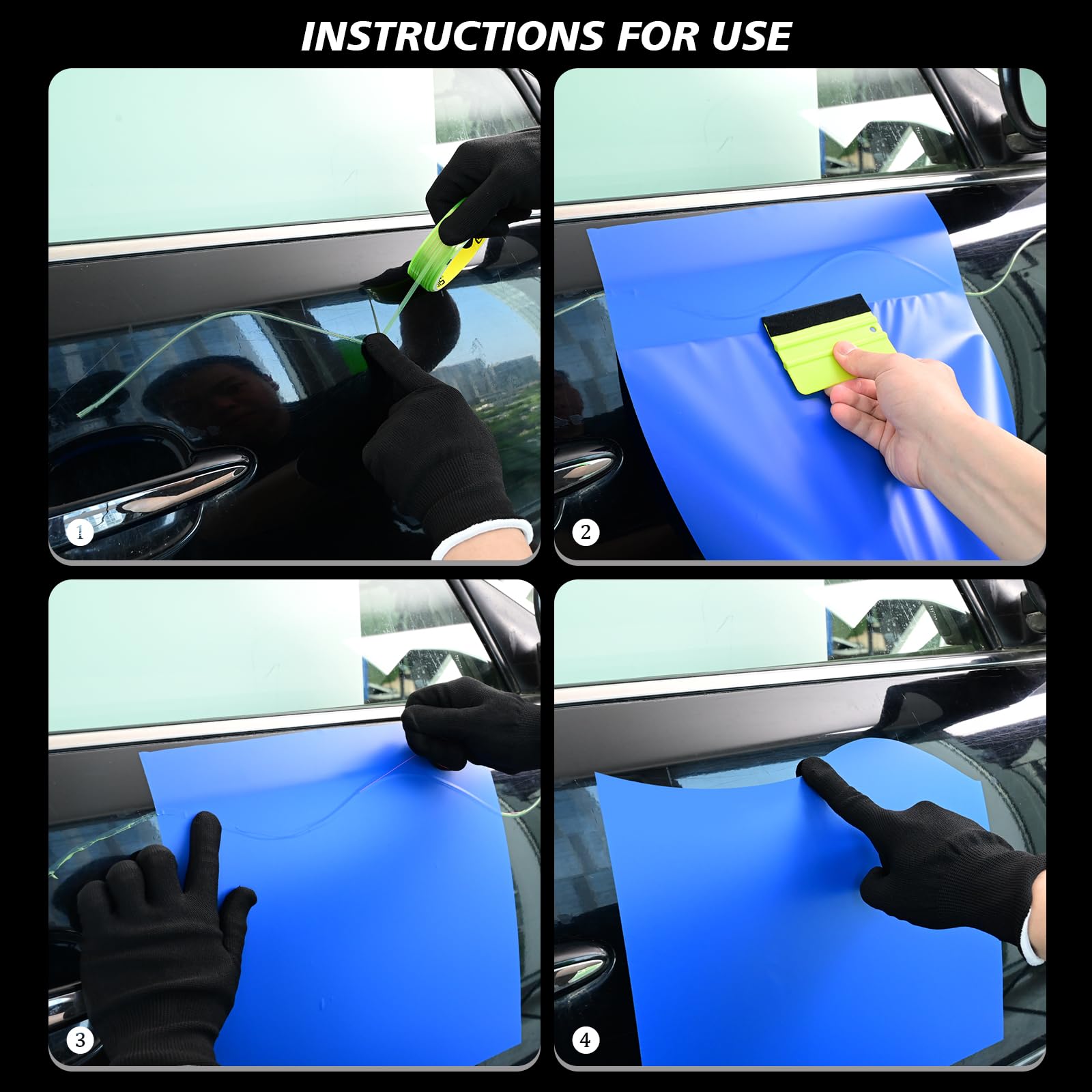 EHDIS 50M Knifeless Tape mit Handschuhe, Messerloses Klebeband für feine Konturen beim Folienscheiden, Schneideband für Car Wrapping Vinylfolie Schneidelinie Nadelstreifen