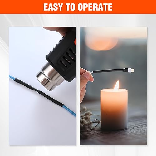 Miniatura 4 de Valuemax Kit de tubos termorretráctiles, tubo retráctil eléctrico industrial 31, envoltura retráctil de grado marino, forro adhesivo, 200 unidades,