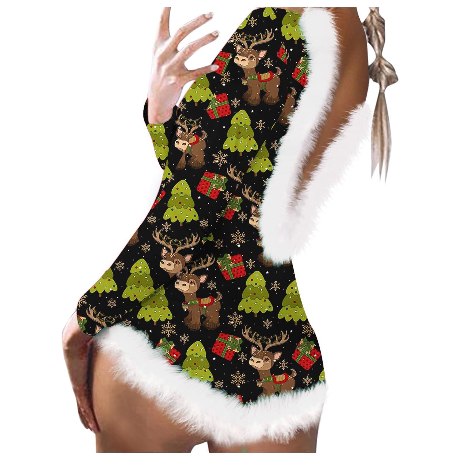 Mono cómodo de fiesta para mujer con escote elegante invierno 6