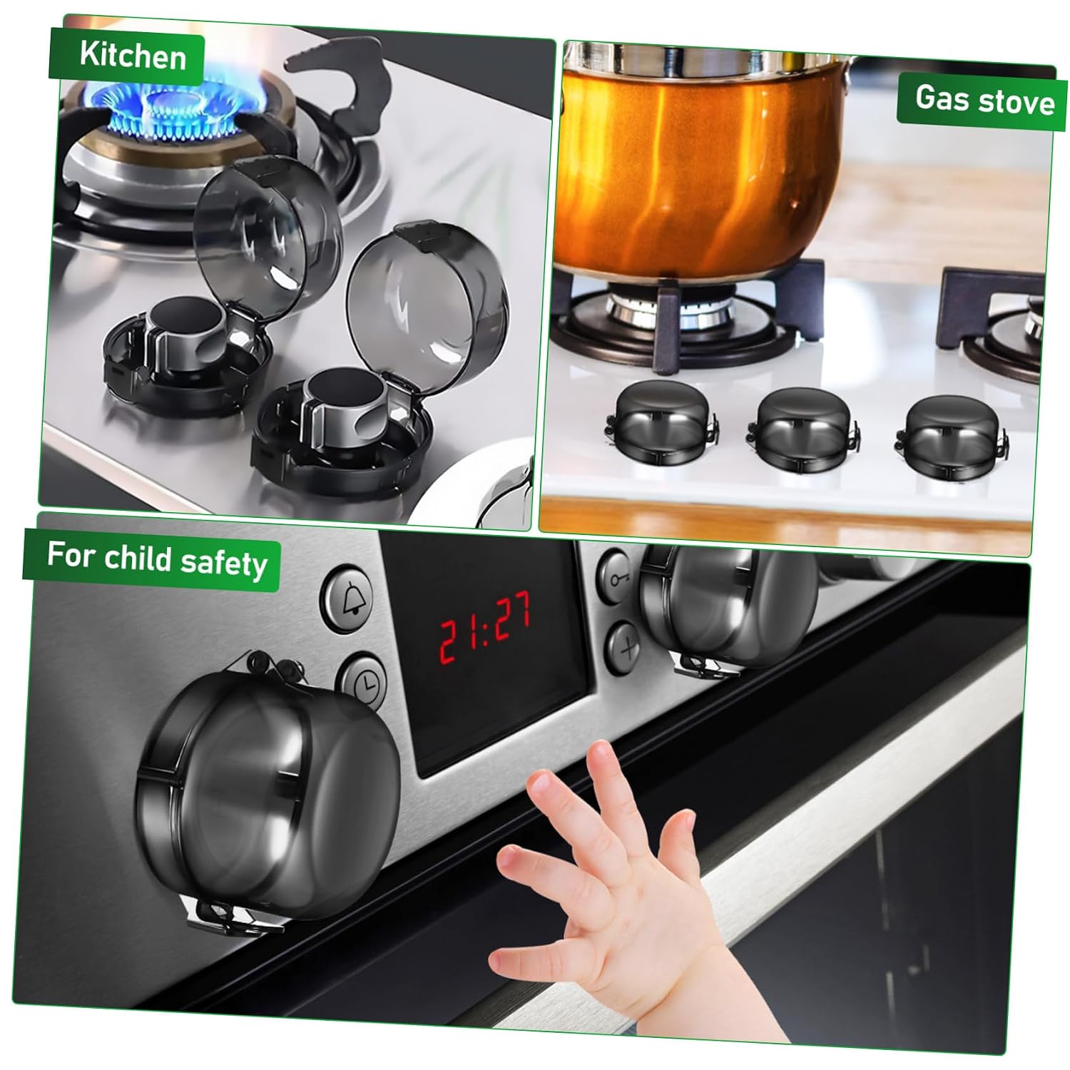 5pcs Childproof Stove Knob Covers Adhesive Gas Stove Knob Guards for Safety Against Oil and Grime Easy Installation Sleek Design for Families Young