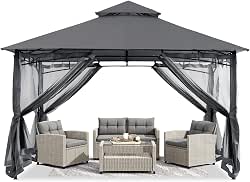 ABCCANOPY Gazebos for Patios 10x10 - Outdoor Steel Frame Gazebo