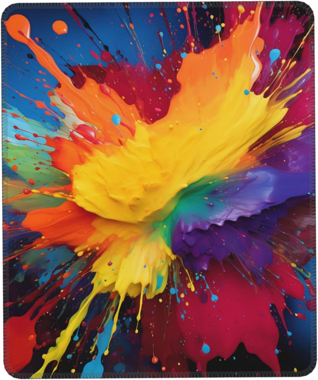 Mouse Pad with Non-Slip Rubber Base Gaming Mouse Pads Personalized Mouse Mat Rectangle Colorful Paint Splatter Art Mousepad for Desktop Computer Laptop Gaming Office Supplies