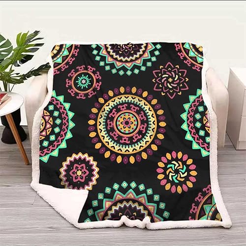 Miniatura 10 de Dark Floral Cobijas Calientes para Invierno Flannel Blanket Microfiber Fleece for Camping Bed Throw Size 47In x 59In