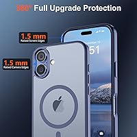 Vista 867 de SUPFINE - Funda magnética para iPhone 13 Pro Max (compatible con MagSafe), (protección contra caídas de grado militar de 10 pies), delgada, Negro