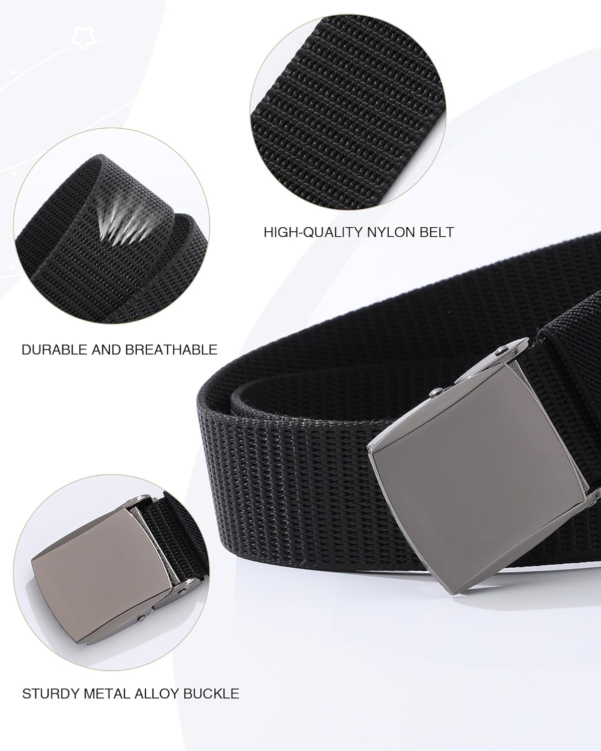 AWAYTR Nylon Boys Baseball Belt - Kids Golf Belt with Metal Buckle for Softball Pants School Uniform Jeans - Image 3