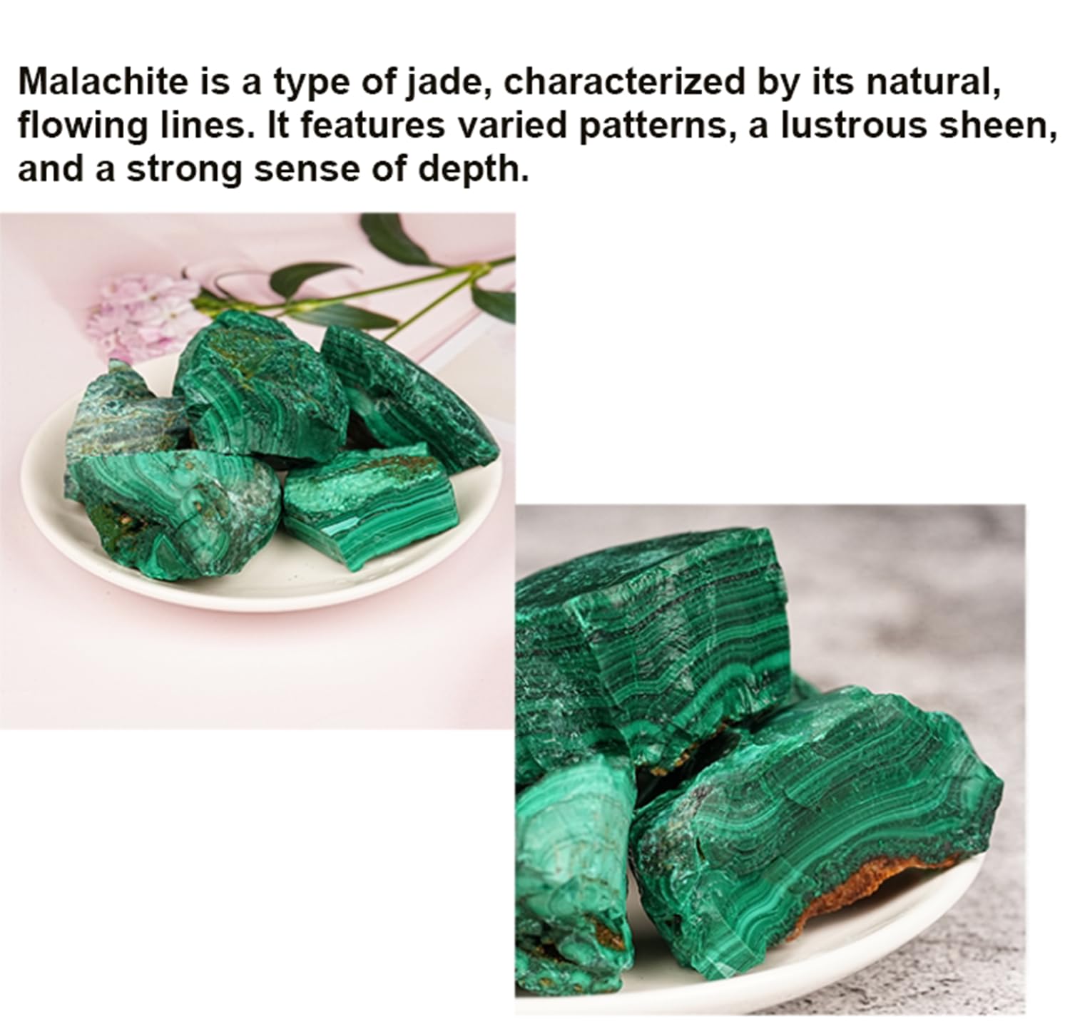 Unregelmäßiger Malachit-Rohstein, natürliche Kristalle, Mineralexemplar