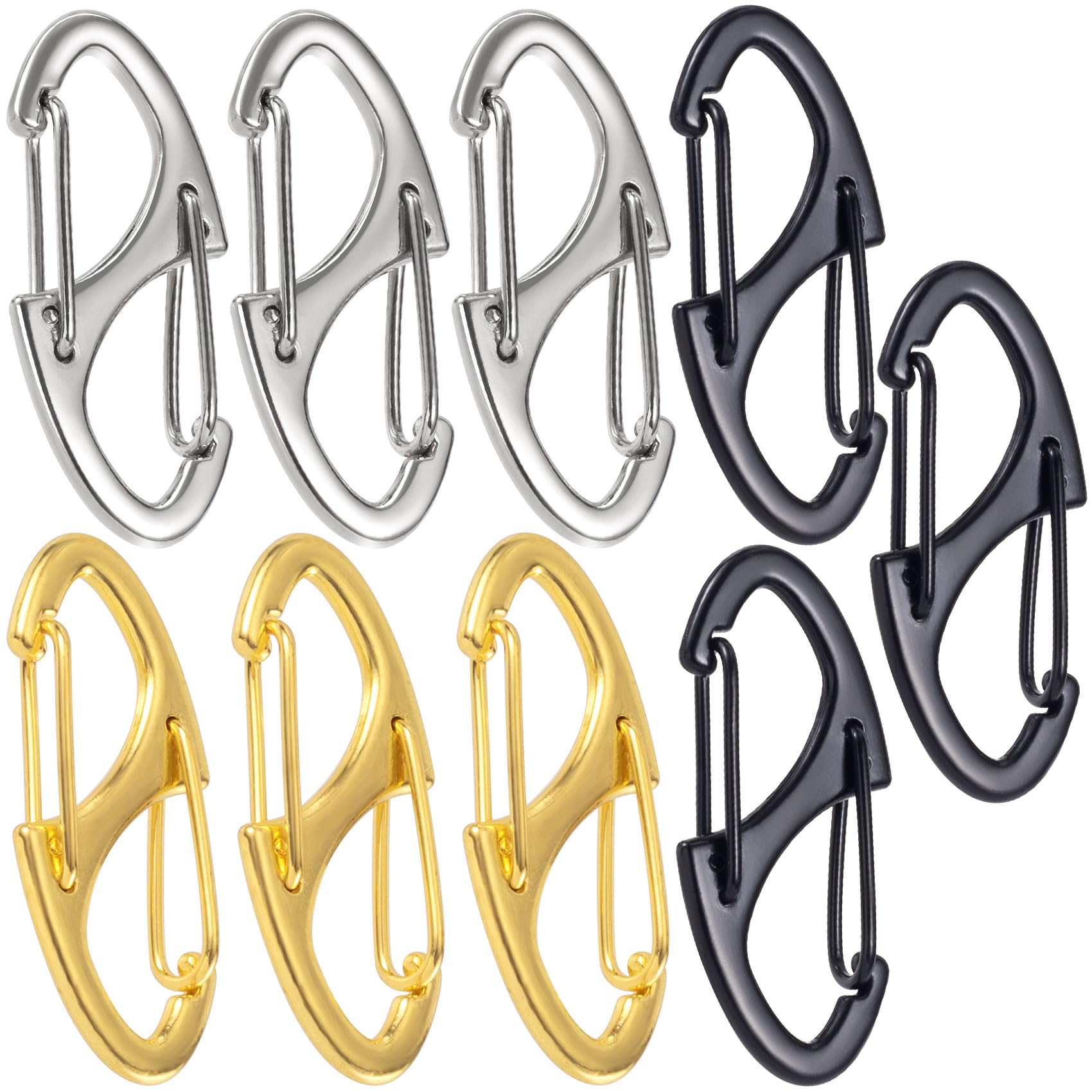 HINZIC 9pcs Anti Theft Zipper Locks, Dual Opening Theft Deterrent Clasps, Zipper Clips Replacement for Backpacks, Luggage, Clothing, Traveling Outdoor