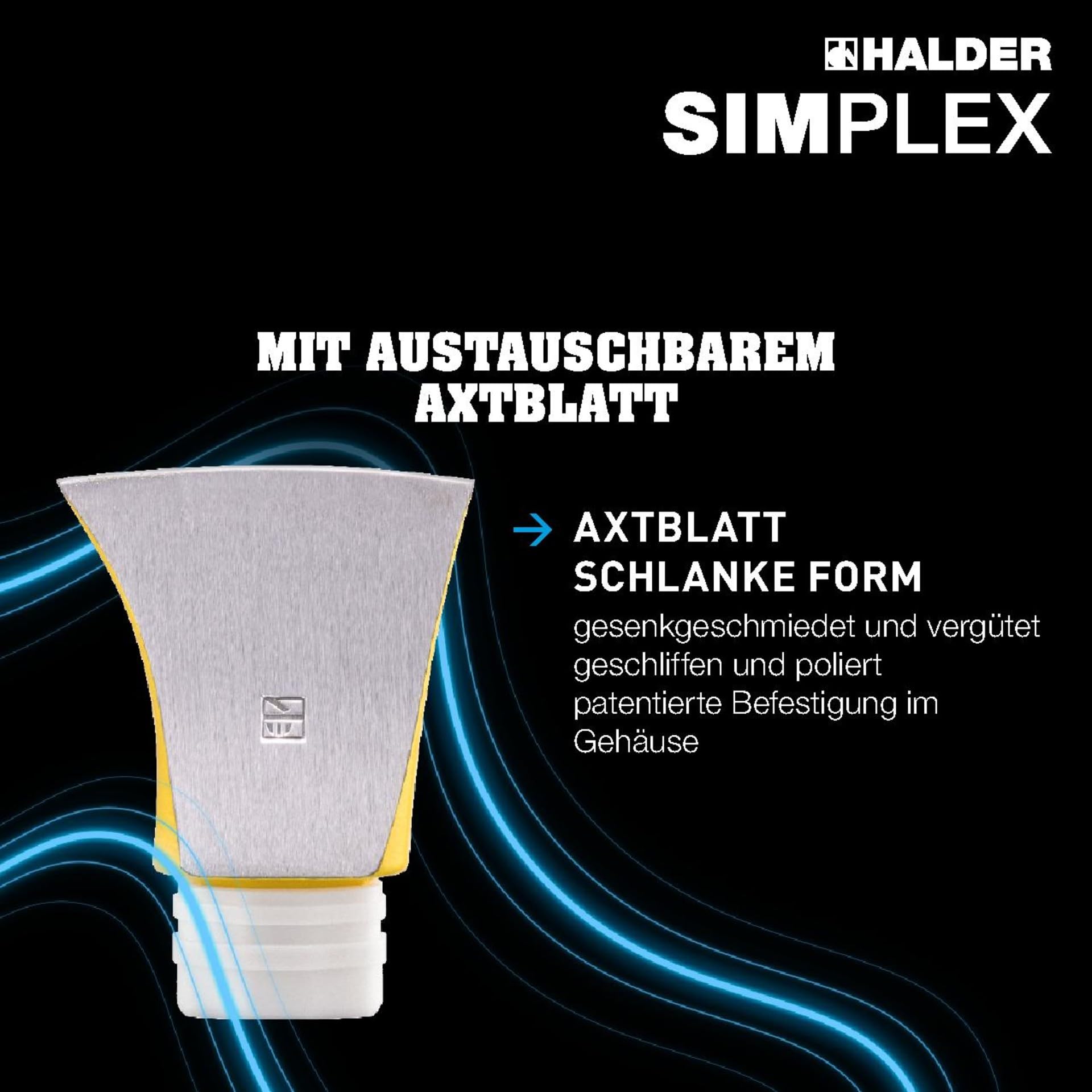 SIMPLEX-Spaltaxt, mit Stahlgussgehäuse und Hickorystiel | Ø=50 mm | 3007.750
