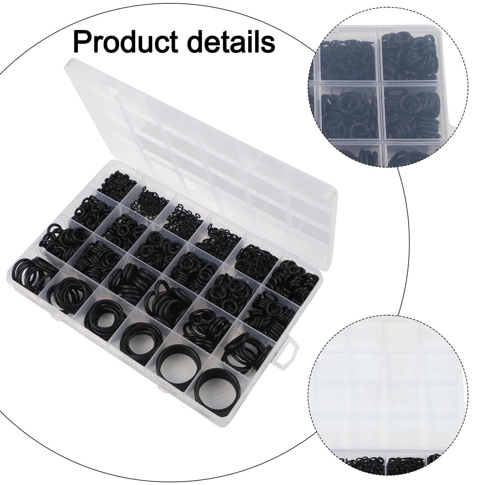 O-for Kit de juntas de anillo de 1020 piezas de juntas de nitrilo para reparación de fontanería de aire acondicionado de coche, con caja de almacenamiento y herramientas de gancho