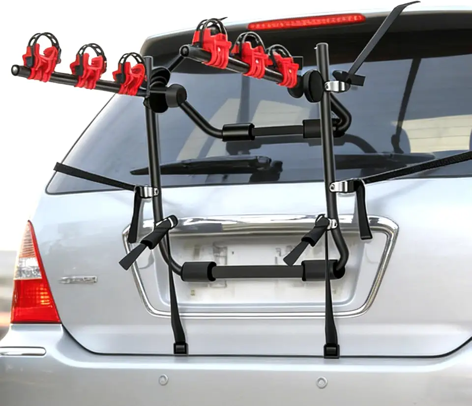 Suporte de bicicleta para carro, 3 bicicletas, suporte dobrável para SUV, resistente e antiqueda, suporte de engate de bicicleta, resistente a arranhões, não obscurece as placas de matrícula, suporte