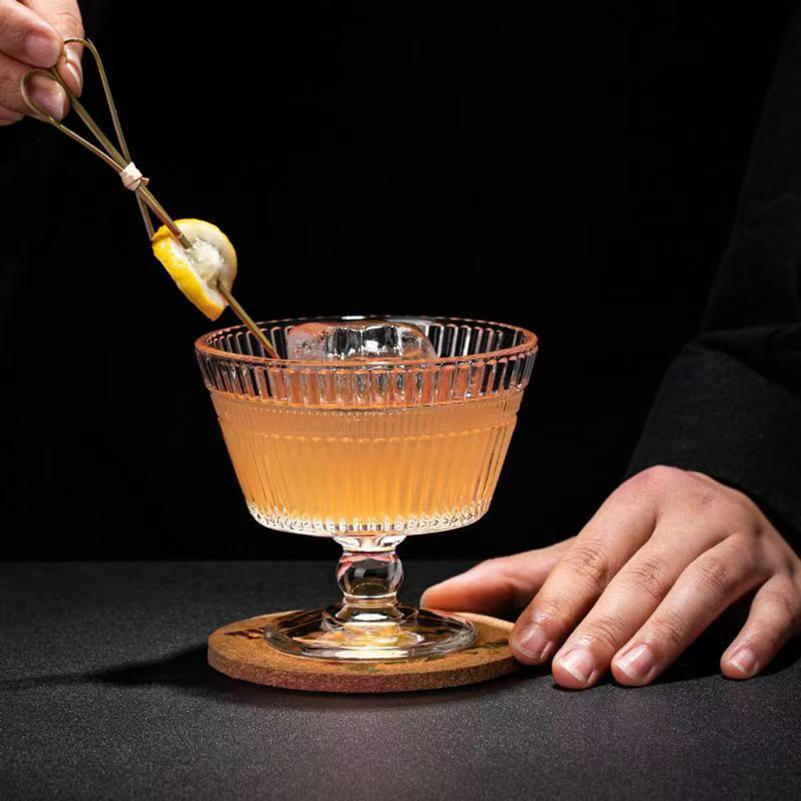Juego de 8 cuencos de postre de vidrio vintage, vasos de helado de 9 onzas para helado, sorbete, fruta, aperitivos, yogur y aperitivos