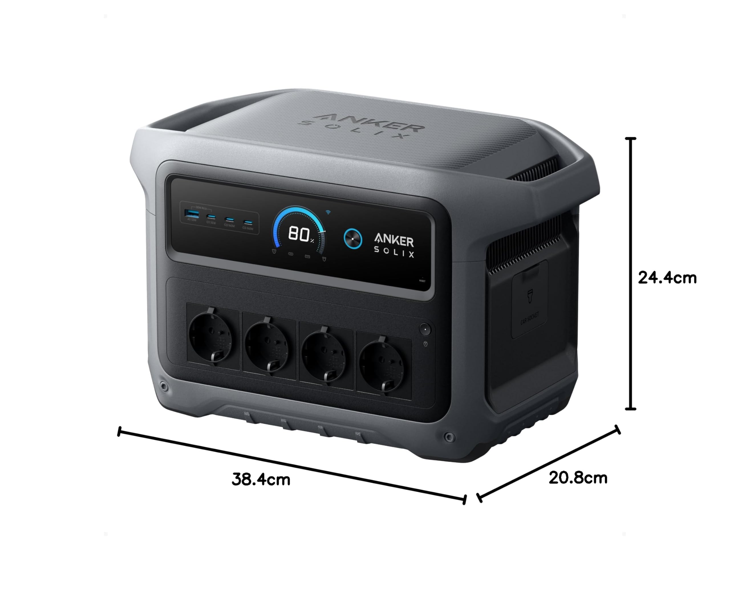 Anker SOLIX C1000 Gen 2 Tragbare Powerstation, 2.000W Solargenerator, vollständige Aufladung in 49 Minuten, 1.024Wh LiFePO₄-Akku für Notstromversorgung, Stromausfälle und Camping