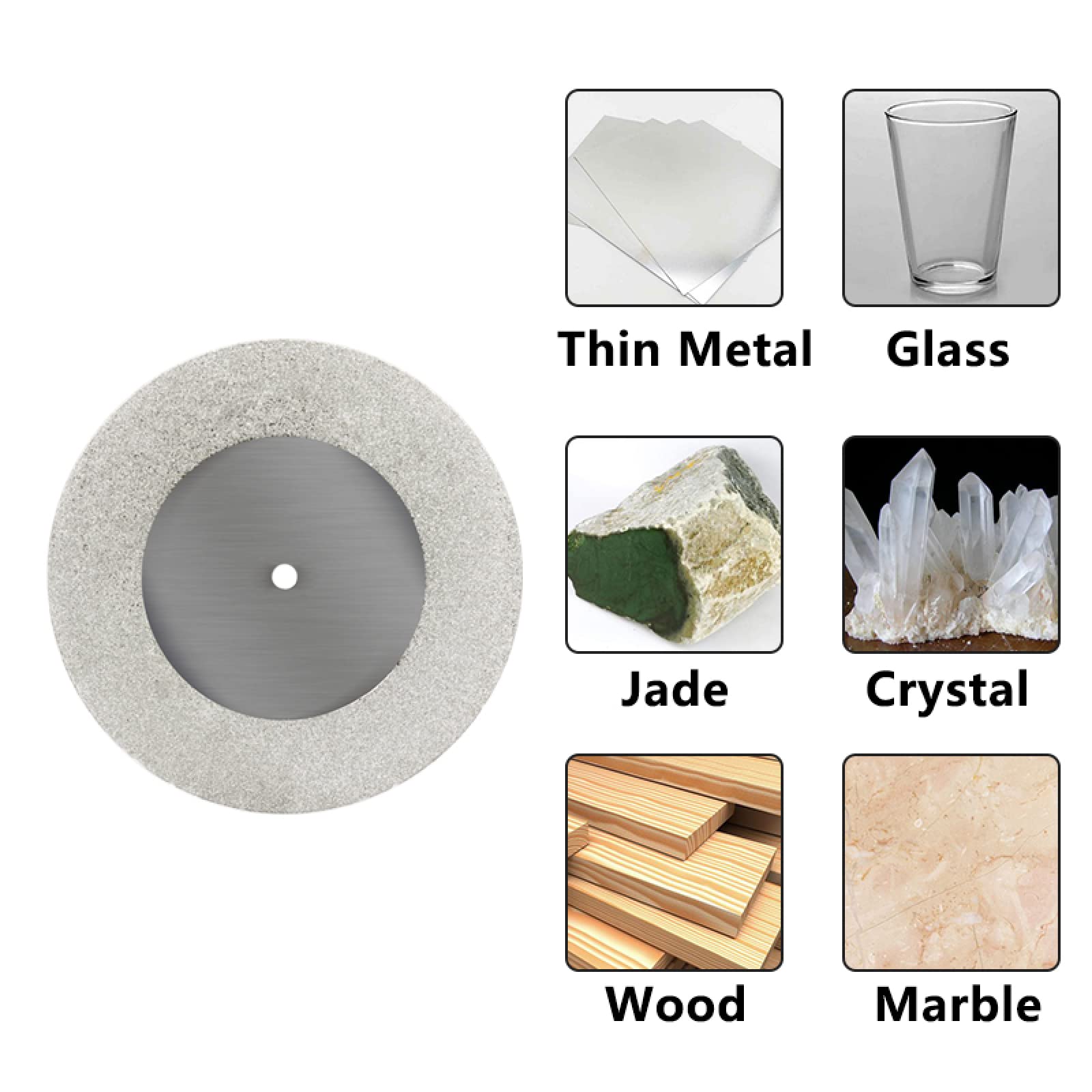 Brzeszczoty tarczowe, Zestaw 12 szt. 20 mm, 22 mm, 25 mm, 30 mm diamentowych tarcz tnących z trzpieniem do narzędzi obrotowych Miniaturowa diamentowa tarcza tnąca(20mm)