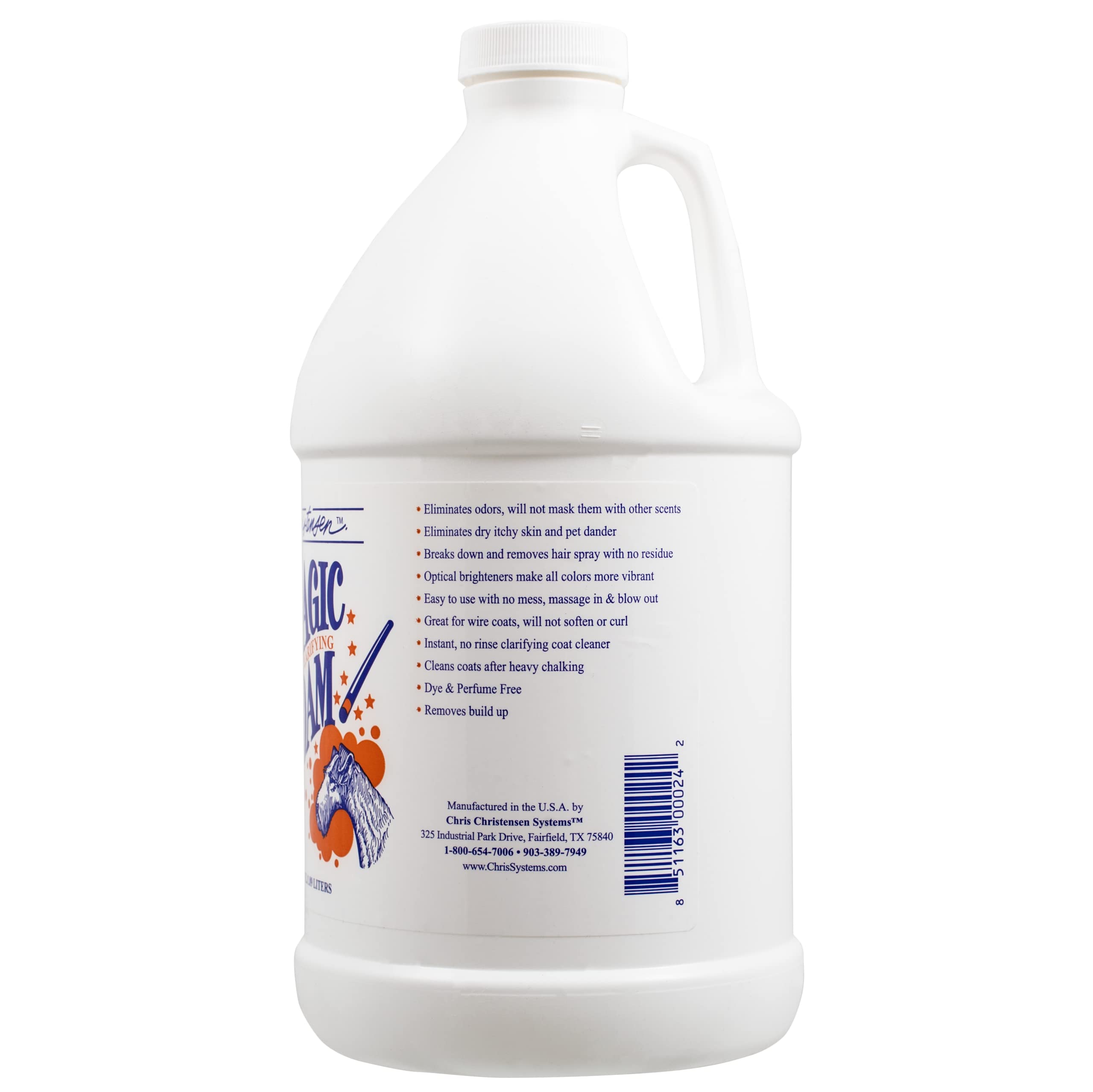 Chris Christensen OC Magic Foam Selbstspülen, Hunde-Shampoo, Fellpflege wie EIN Profi, ideal für die Reinigung von Flecken und Bürsten