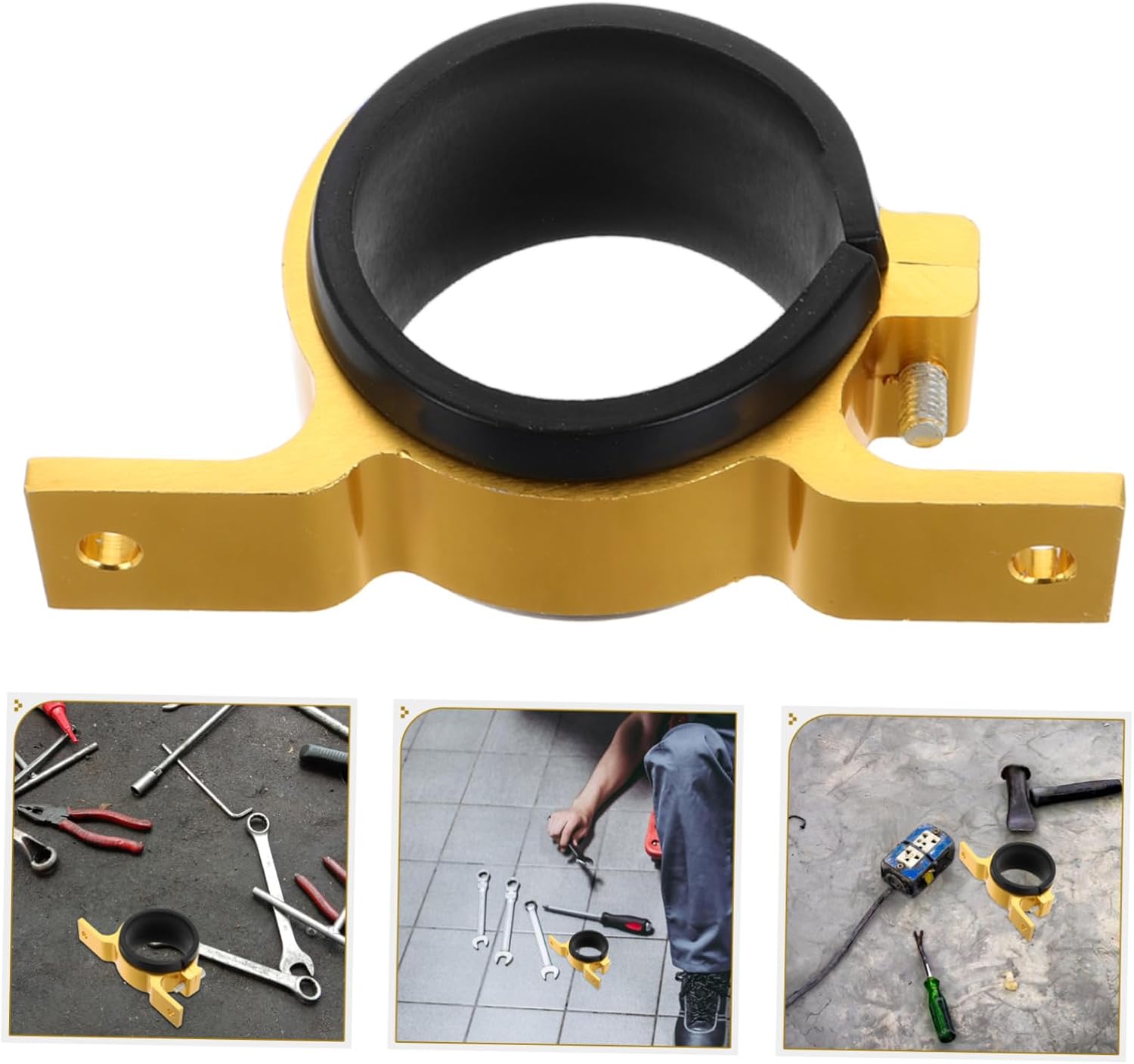 Gold Metal Fuel Pump Bracket 58mm Quick Install Clamp Holder