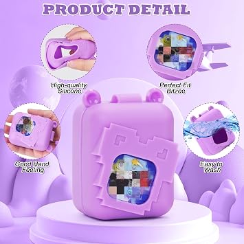 YouKnow Silicone Case for Bitzee Disney Interactive Toy Digital Pet and Case, Protective Skin Sleeve for Bitzee Virtual Electronic Pets Accessories (Case Only) (Purple)