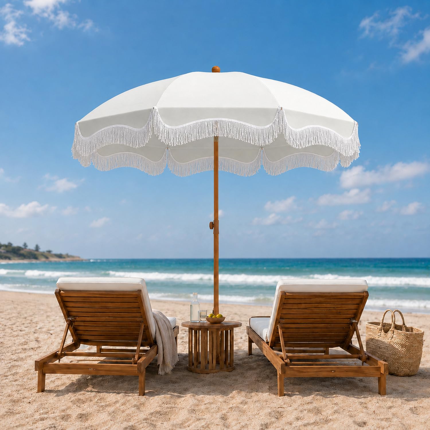 7ft patio umbrellas GREEN PARTY Fringe Beach Umbrella, Boho Outdoor Umbrella, White Flaxta ID HJC CL-17 STREAMLINE SNO while a push Color:Red Helmet