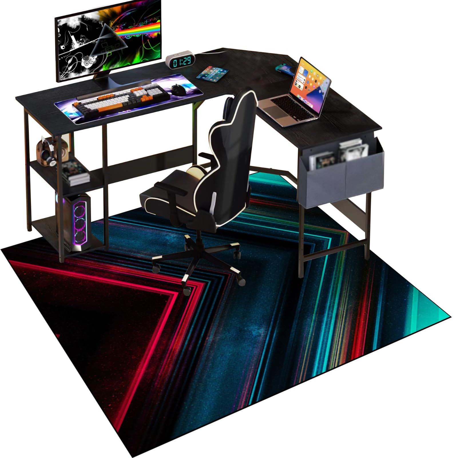 Gaming Chair Mat Non-slip 160 x 180 cm Floor Protector for Carpets and Hard Floor Surfaces, Hard Floor Protector Mat for Gaming and Office Chairs, Office Chair Mat for Carpeted and Hardwood Floor