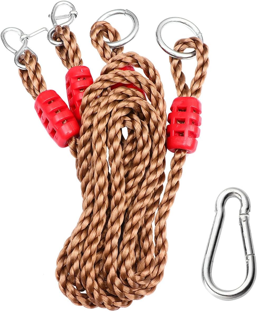 6 Pcs Adjustable Nylon Swing Straps and Connectors Outdoor Tree Swing Hanging Kit for Patio Hammock Accessories with Sturdy Pp Rope Random Color