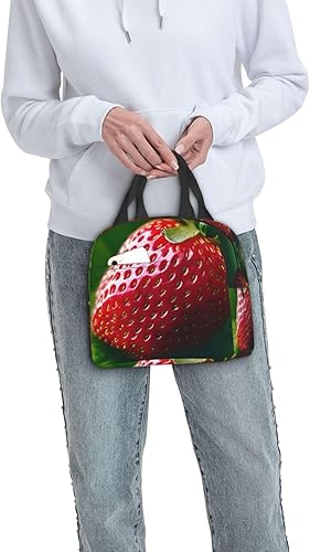 Miniatura 9 de Lonchera de trabajo, bolsa de almuerzo de viaje de fresa para mujeres y hombres, contenedor de almuerzo aislado reutilizable de gran capacidad