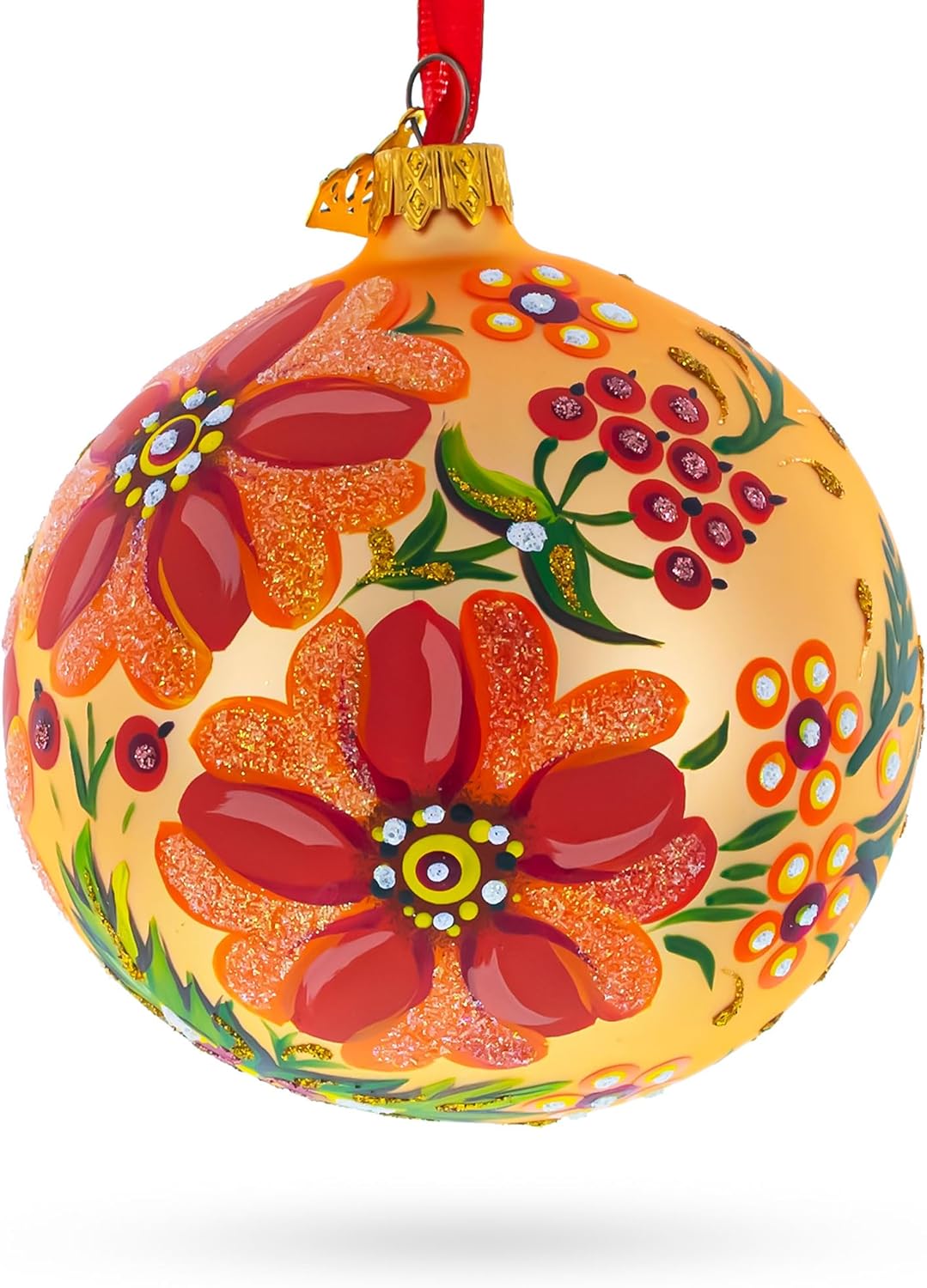 Helenium Flowers Glass Ball Ornament - Image 2