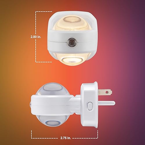 Miniatura 5 de GE 34693 - Luz de noche LED cambiante, modos de color blanco y vibrante, para enchufe, sensor de atardecer y amanecer, eficiencia energética,