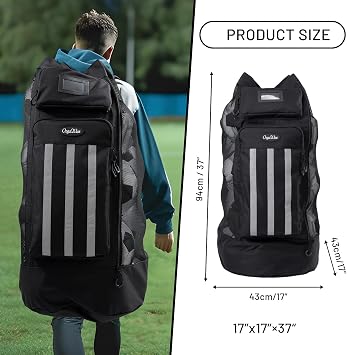 OrgaWise XXL Soccer Ball Bags for Coaches | 600D Oxford Cloth | SBS Zippers | Card Holder | Night Reflective Strips | Plated Holes | Chest Strap | Carry Handle