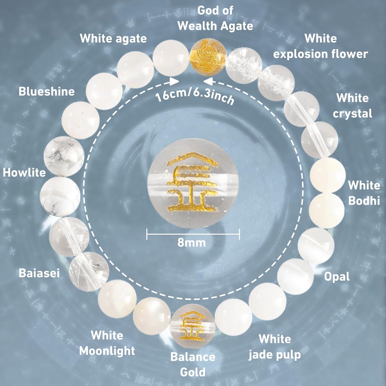 Five Elements Balance Feng Shui Bracelet – Energy Cycle Jewelry for Men Women – Original Crystal Design for Good Luck, Abundance, Protection & Harmony