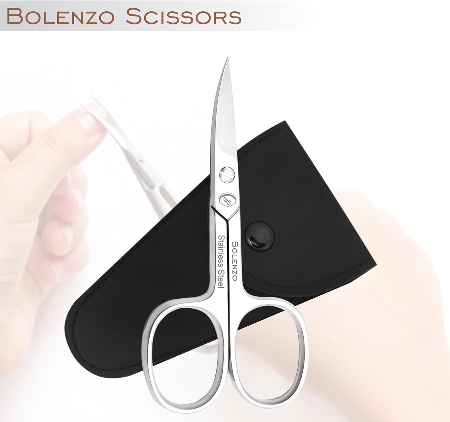 Nail Scissors Curved - High Carbon Stainless Steel Eyebrow Scissor for Eyelash, Nose Hair, Mustache, Beard, Toenail, Pedicure - Manicure Scissors for Men and Women (Nail Scissors)