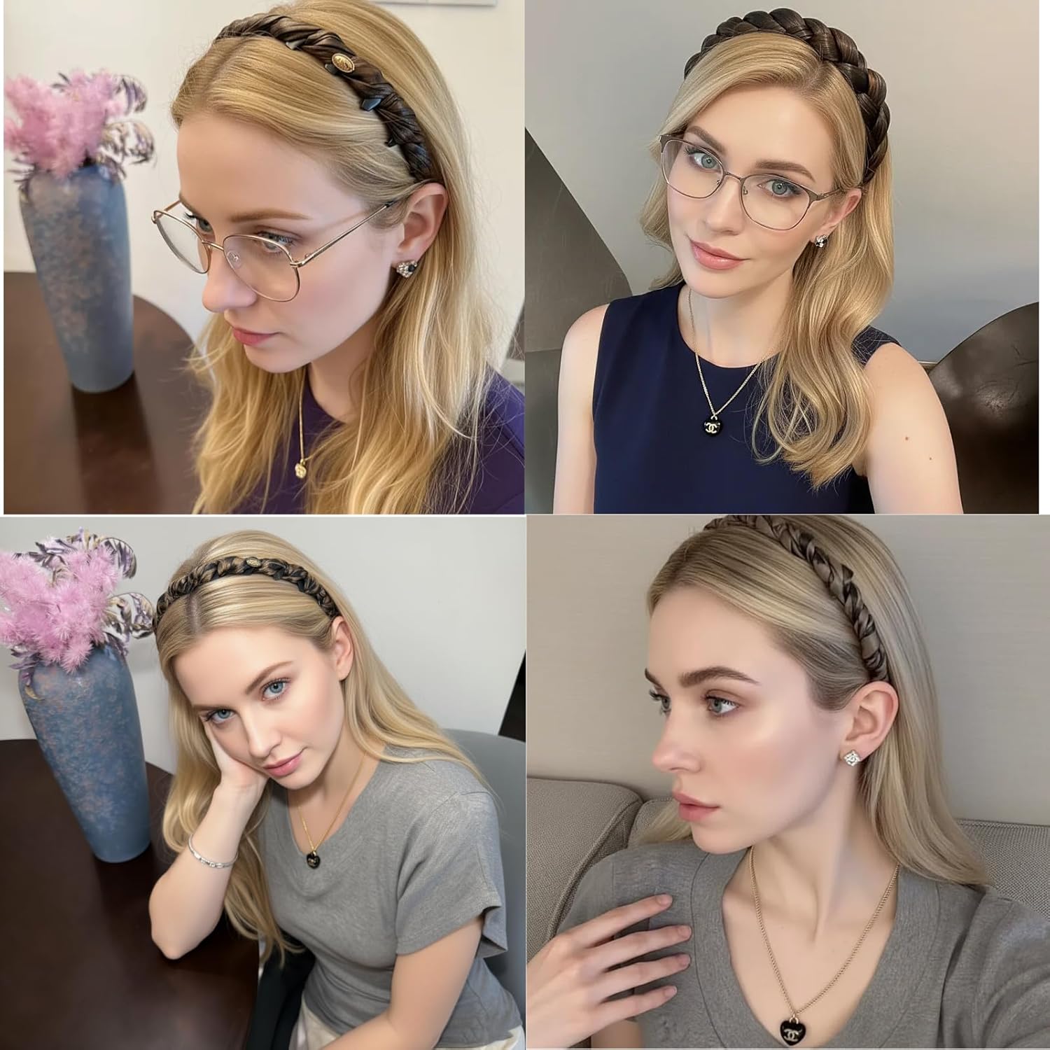 2025 New U Shape Fashion Tooth Hair Comb Headband, High Cranium Headbands for Women's Hair, Reversible Korean Headbands with Teeth for Women Gifts for Teen Girls (2PCS,Dark and light leopard print) - Image 2