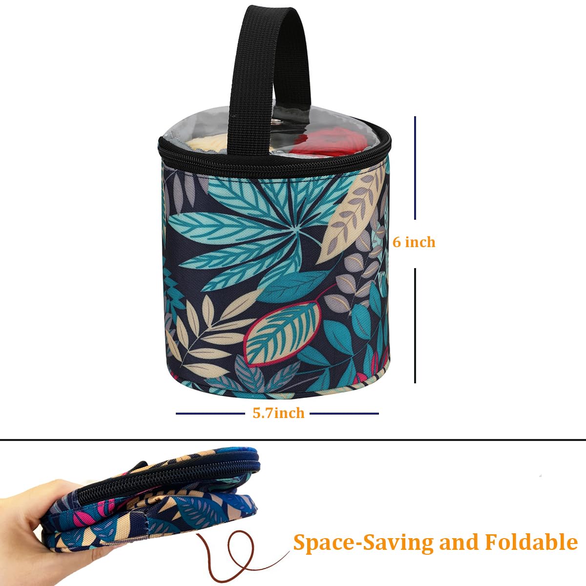 Mini bolsa de almacenamiento de hilo de tamaño pequeño para ganchillo con agujeros, bolsas de punto redondas vacías, soporte de hilo portátil, perfecto para viajes, principiantes y ganchillo