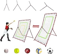 Vista 2 de Red de rebote de voleibol 2 en 1: red de rebote convertible de 7 x 3.5 pies y red de rebote de 5.5 x 4.5 pies para béisbol, sóftbol, voleibol