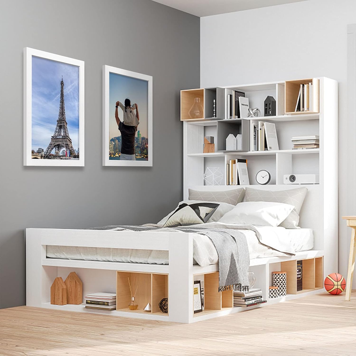 VCK Picture Frame 12x18 Wooden Poster Frames with High Definition Plexiglass Front Wall Mounting Display Horizontally and Vertically White Photo Frame -