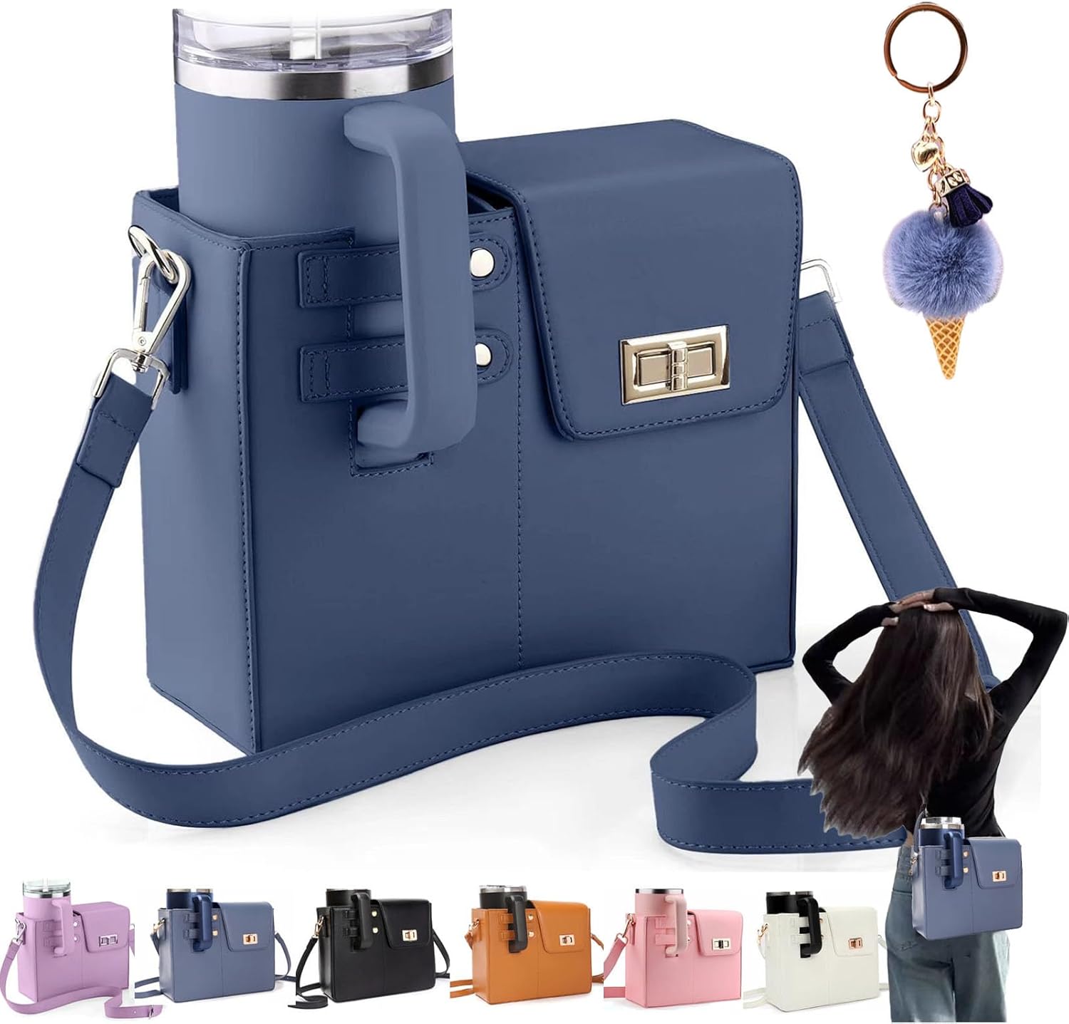 Stanley Cup Purse, Outdoor Portable Crossbody Water Cup Storage Bag, Crossbody Water Cup Holder Purse for Women Travel