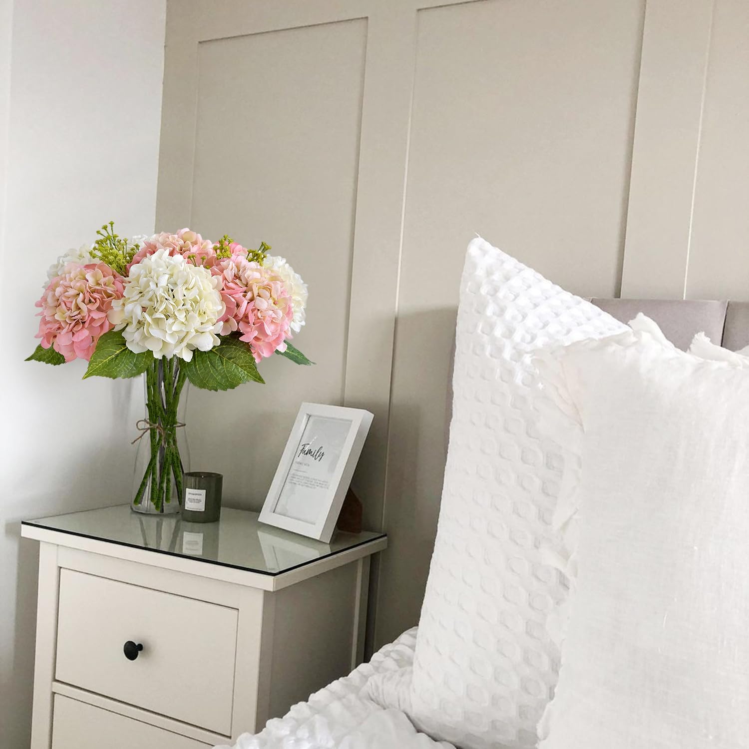 4PCS Lifelike Real Touch Artificial Hydrangeas, 21" Pink Hydrangea Artificial Flowers for Decoration, Faux Vintage Silk Fake Flowers for Bouquet Wedding Centerpieces Tables Party Outdoor Home - Image 7