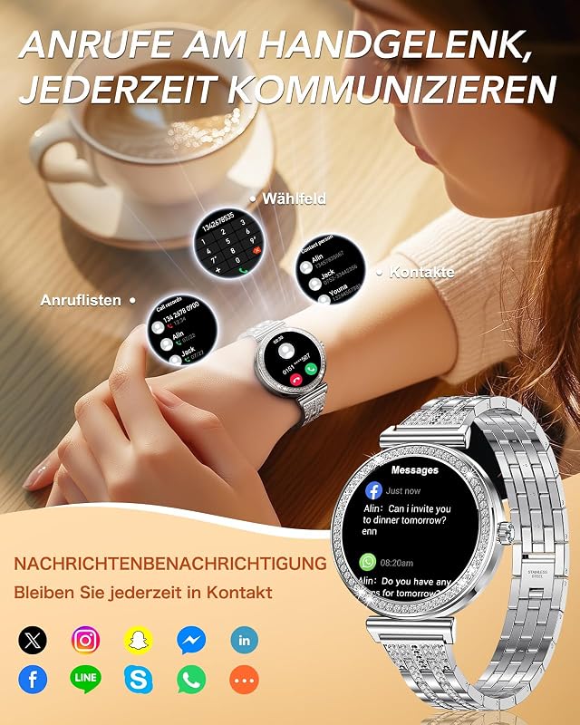CIVO Smartwatch Női Fitness Óra Vízálló Sportóra Telefonos Funkcióval Android iOS