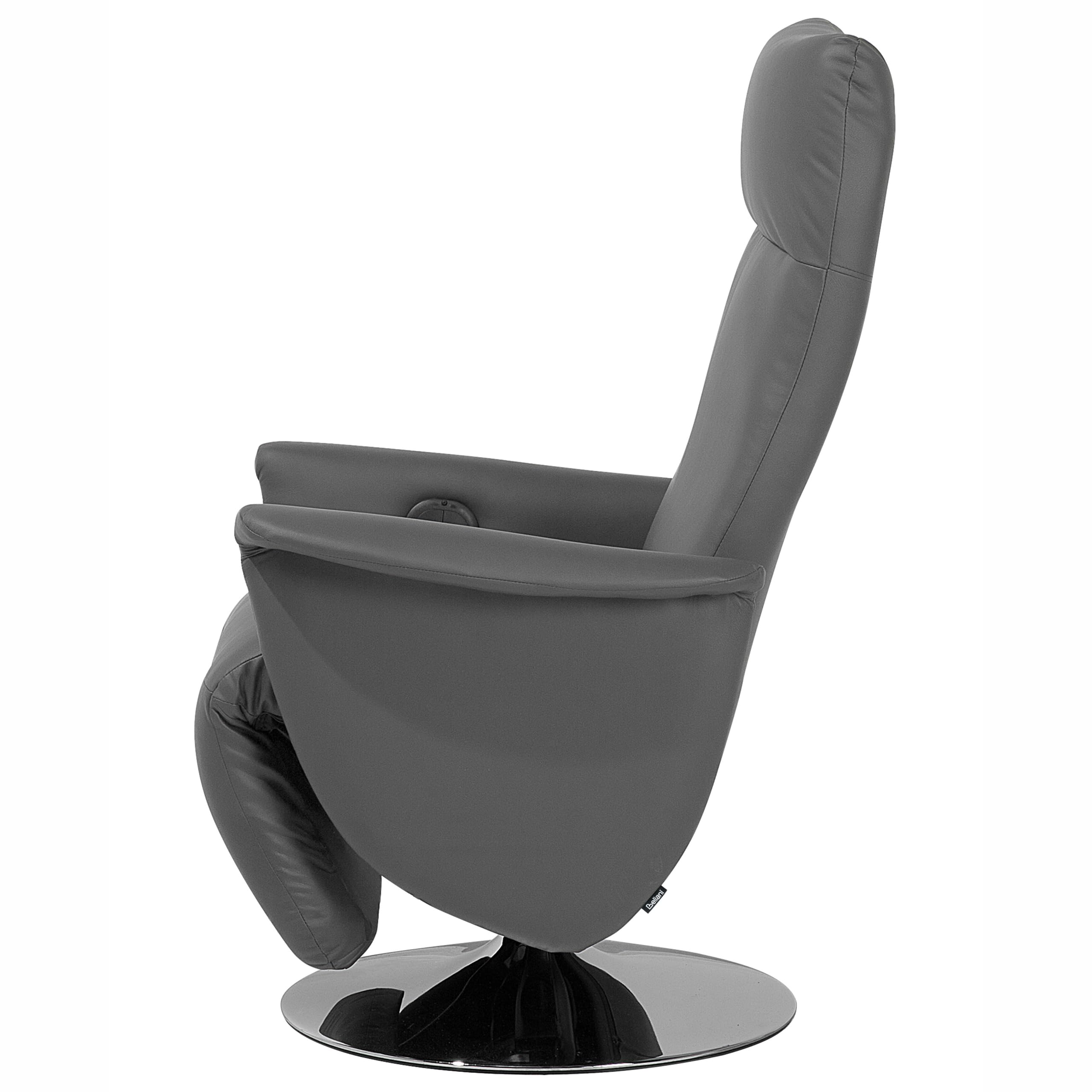 Eleganter Wohnzimmer Sessel Kunstleder grau elektrisch verstellbar Prime