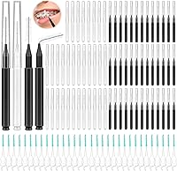 Vista 10 de 300 piezas cepillos interdentales para aparatos dentales, cepillo de 6 tamaños suave y flexible para limpieza, cepillo dental de palillo de dientes