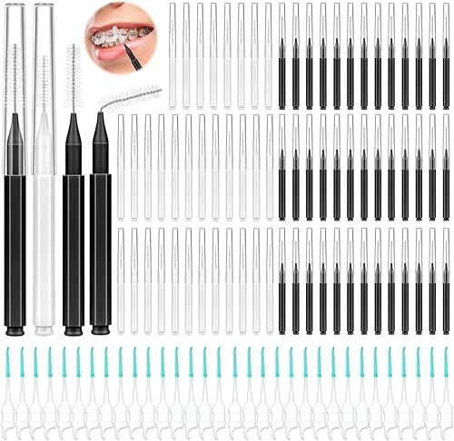 Miniatura 10 de 300 piezas cepillos interdentales para aparatos dentales, cepillo de 6 tamaños suave y flexible para limpieza, cepillo dental de palillo de dientes