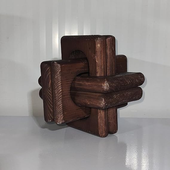 Wood Knot Chain Link Decoration - Hand Carved Decorative Wood Chains - Rustic Objects Modern Home Decor Housewarming Wedding Table Top Desk Shelf Centerpiece